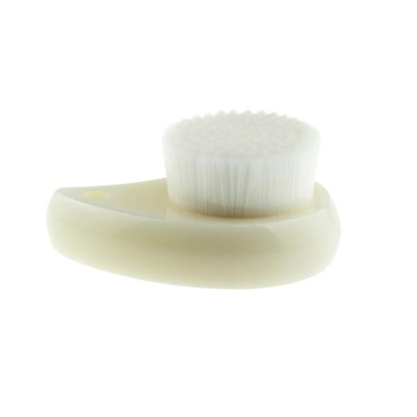White Plastic Handle Facial Cleaning Brush With Soft Nylon Hair