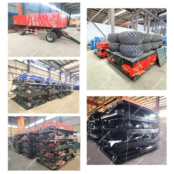 Heavy Duty Farm Trailer For Agricultural Transport Blue Four Wheel 6t