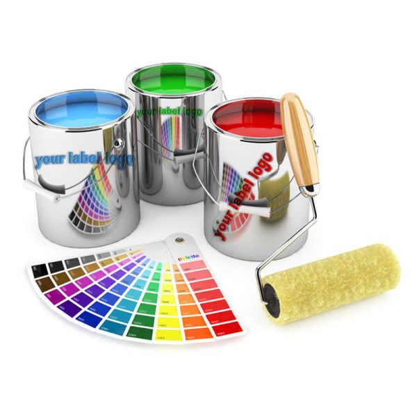 Gelebor Custom Printing Self Adhesive Paint Bucket Sticker Packaging Labels