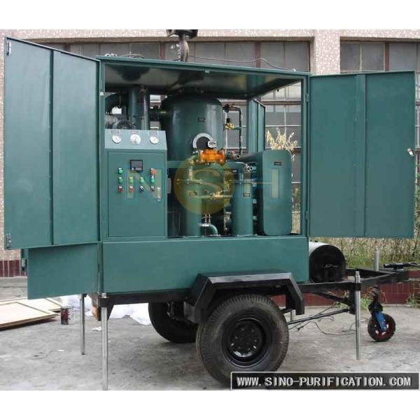 Transformer Regeneration Oil Purification Machine , Outdoor Trailer Vacuum Oil Filter Machine