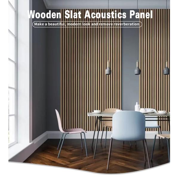 Wood MDF Composited Acoustic Wall Aku Panel Acoustic Wooden Slat Wall Panels