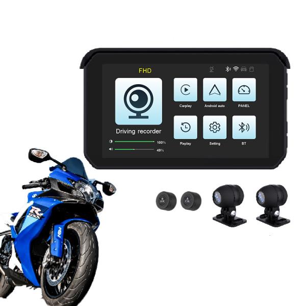 5-Inch Touch Motorcycle GPS Navigator Waterproof and CarPlay/Android Auto Integration
