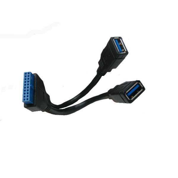 Main board 20pin to USB3.0 2 ports converter USB 3.0 20P -2AF CABLE