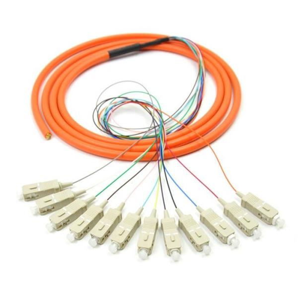 G657A UPC 12core Fiber Optic Breakout Pigtail MPO Connector
