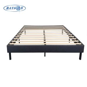  Knitted Fabric Plywood Platform Beds Frame Mattress Base Gray Color Manufactures