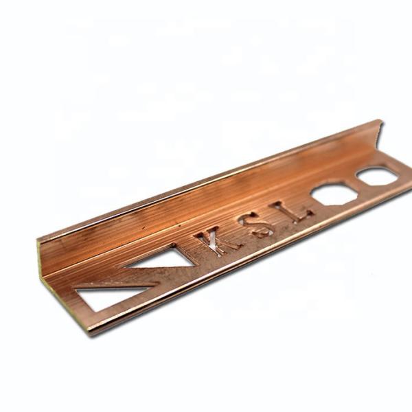 L Shape Brushed Brass Tile Trim 10mm Connective Strip ISO9001