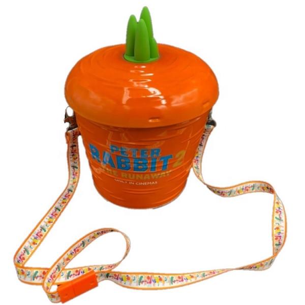 DADI UV Printed Tinplate Metal Tin Bucket Carrot Shape Custom Printed Popcorn Tins