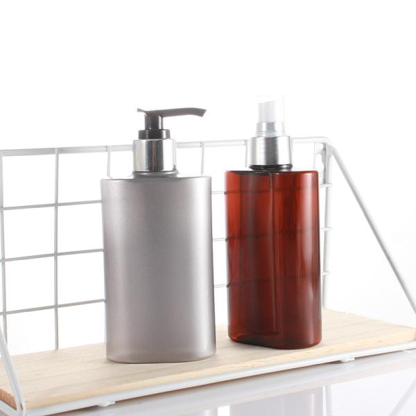 Square Gray Toiletries Plastic 200ml Shampoo Pump Bottles