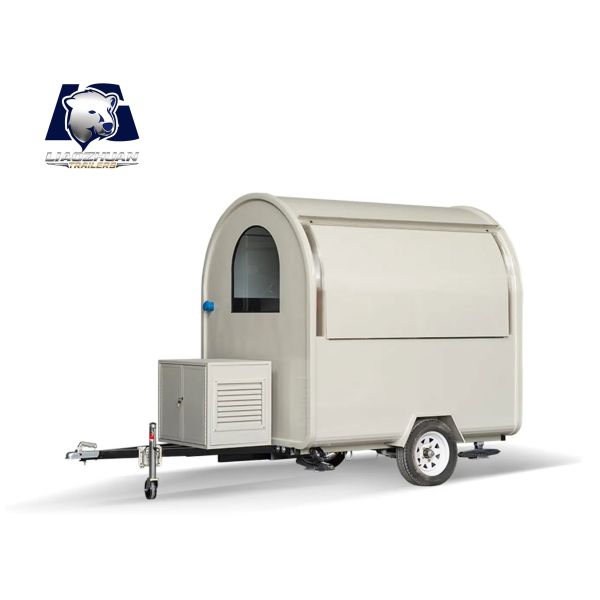 White / Yellow Mobile Food Trailers Functional Food Cart Trailer