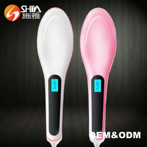  digital LCD electric hair straightening comb brush as seen as tv  hair straightener brush Manufactures