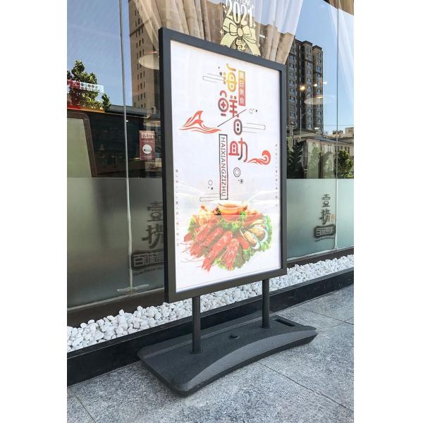 Floor Standing Metal Poster Stand 119cm Billboard Display Board For Advertising