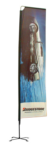Promotional Feather Flag Banners Block Shape Different Base Aluminum Pole