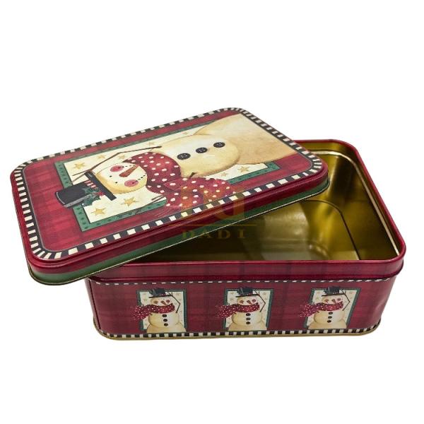 DADI Commercial Grade Xmas Snack Tin Rectangular Tin Box Rustproof Biscuit Tin