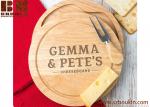 Eco-Friendly Personalized Home Cheese Board and Knife Set - Gifts for Couples