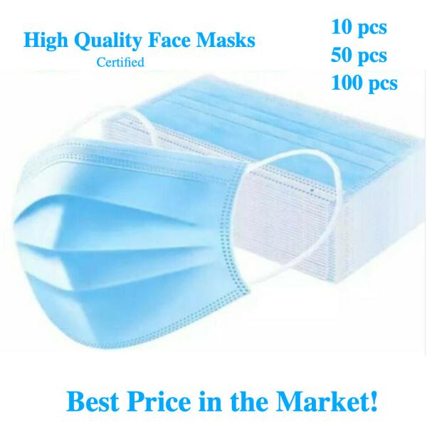 Earloop Style Blue Non Woven Face Mask , Surgical Grade 3 Layer Face Mask