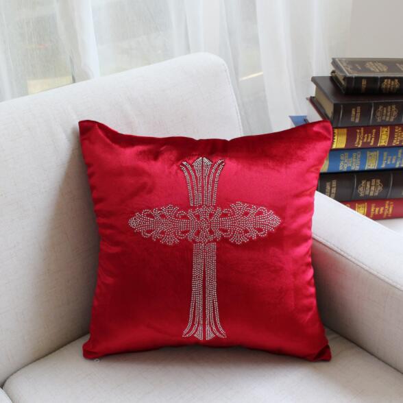 Custom Logo 3 Colors Soft Velvet Cushion Cover With Diamond Square Pillowcase