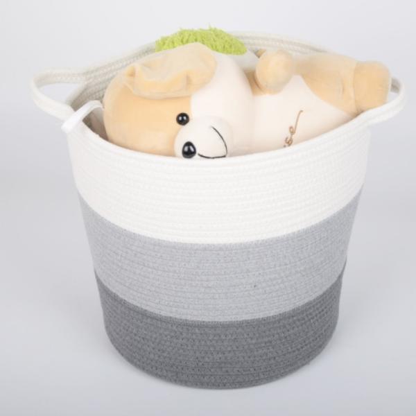 Decorative custom woven cotton rope laundry toys candy storage fabric small round container wholesale spa gift baskets s