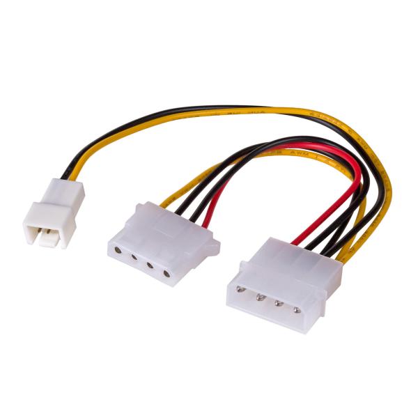 IDE 4 Pin Male To IDE 4P Female +3 Pin Power Adapter Cable PC Case Fan Power Cable