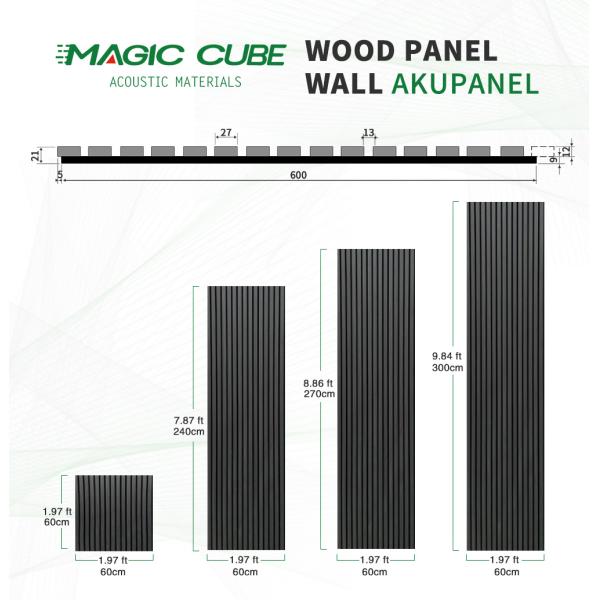 Felt Wall Interior Wood Slat Cladding 3 Side Wood Slat Acoustic Panels
