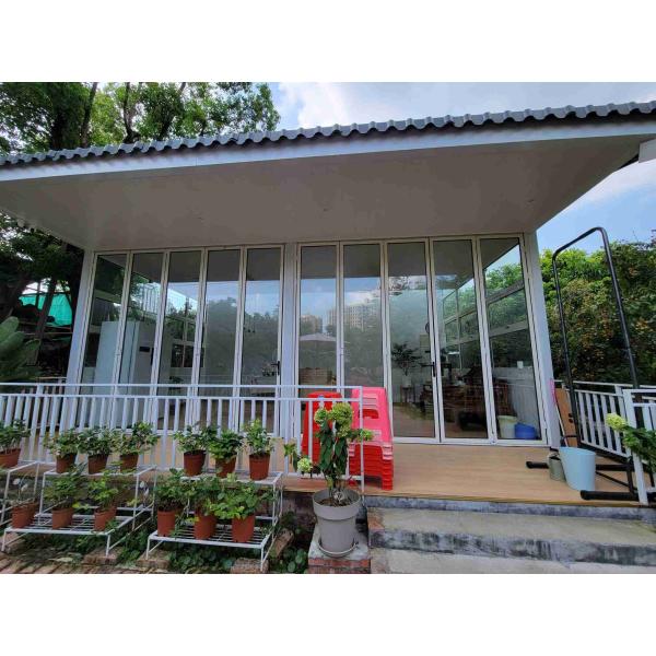 White / Black Double Glazed Bifold Doors Aluminum Soundproof