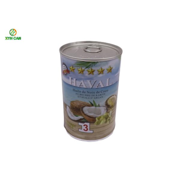 Custom Printing Round Tin Can Packaging Material Tinplate Can for Coconut Oil