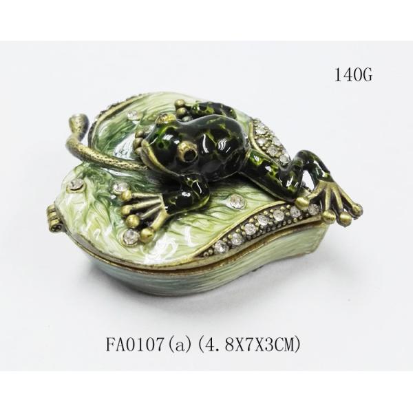 Frog jewelry trinket box metal jewelry box crystal jewellery box