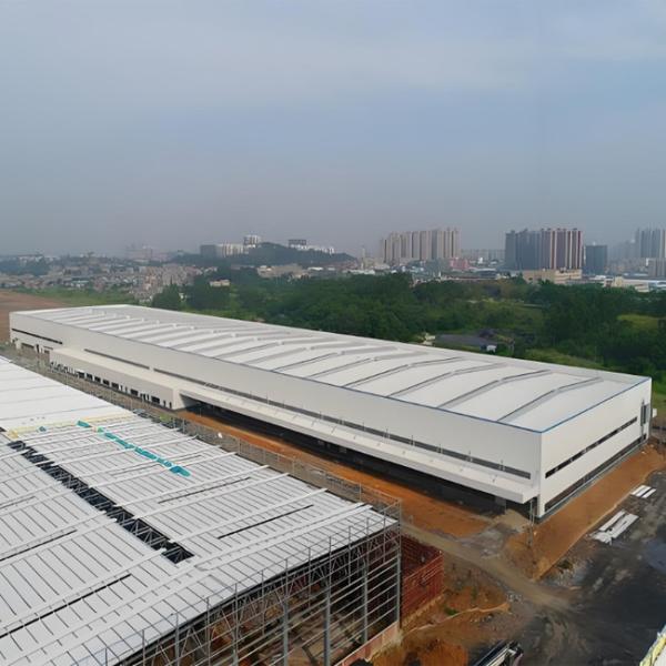 Customized Steel Structure Workshop Building , Prefabricated Light Metal Frame Construction