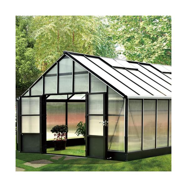 8mm 10mm Aluminium Frame Greenhouse Black Metal Greenhouse with powder coating