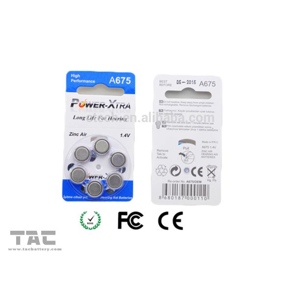 A675 PR44 1.4V 620mAh Zinc Air Battery Lithium Coin Cell Battery With Blue Tab