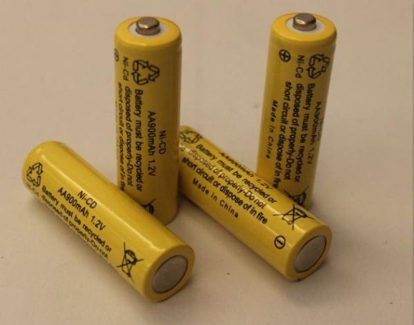 Quality 1.2V Cylindrical NICD Rechargeable Batteries AA900mAh UL for sale