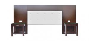  Walnut Solid Wood Headboard For Queen Beds With Power Hubs , Dark Color Manufactures