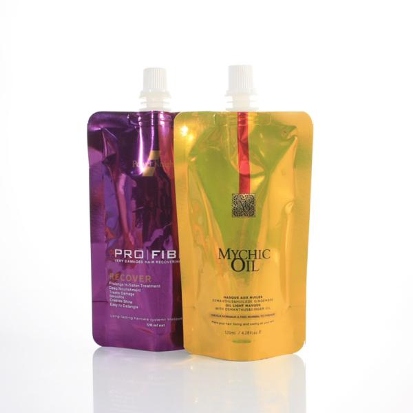 300ml Purple Yellow Stand Up Pouch plastic Screw Covers