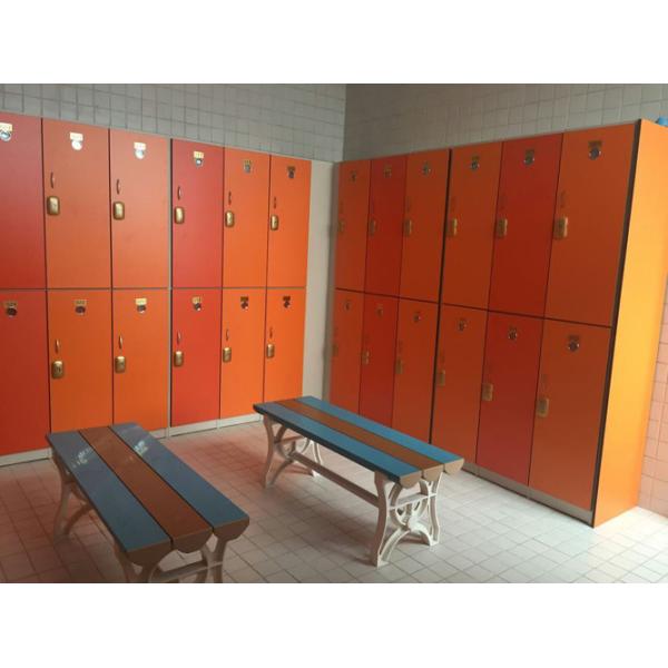 PVC Material Double Tier Lockers , Orange Small Employee Lockers For Factory