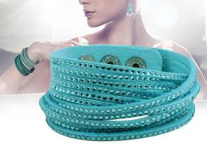 Multi strands double wrap leather velvet bracelet dot studs leather bracelet Manufactures