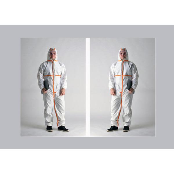 Hospital Lightweight Disposable Coveralls Strong Permeability With Front Zipper