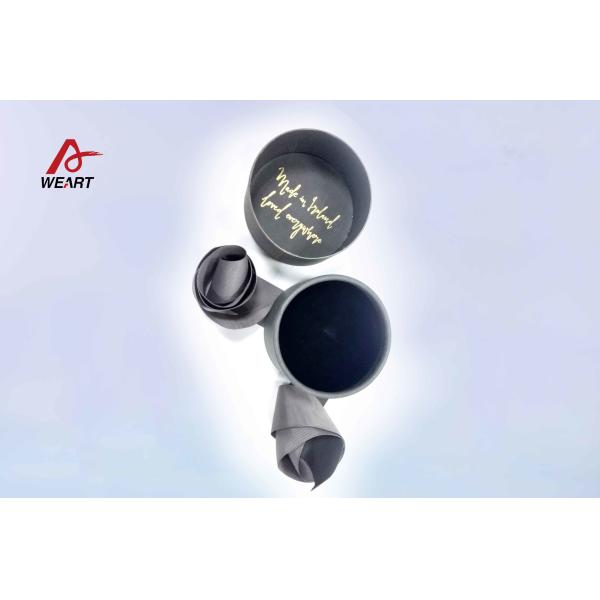 Custom Made Grey Paper Jewelry Boxes , Hot Stamping Round Paper Box For Ring
