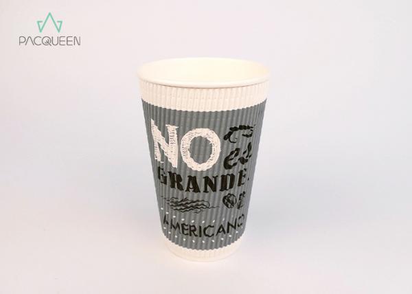 Compostable Disposable Ripple Paper Cups User Friendly Customized Printing