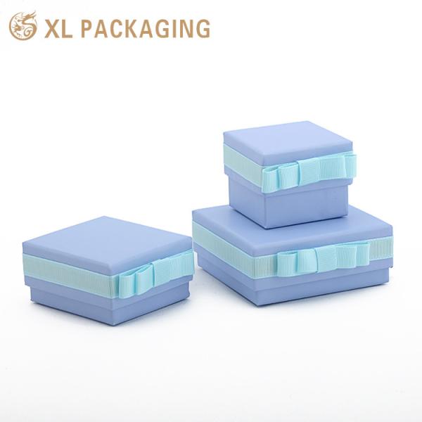 Blue Marble Cardboard Drawer Slide Jewelry Box With Ribbon Bow Luxury Bracelet Packaging Velvet Lining & Gold Foil Accents Elegant Gift Box For Bridesmaids Birthdays & Premium Jewelry