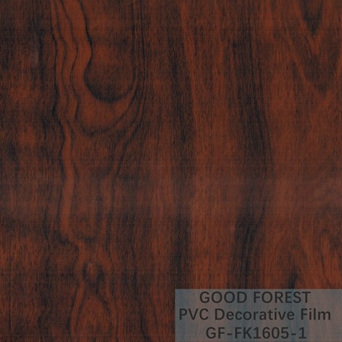 ODM PVC Interior Film Blistering Decorative Wooden Grain Red Color