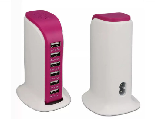 6 Port USB Wall Charger 2100mA  High Speed Charging For Smartphones Tablets