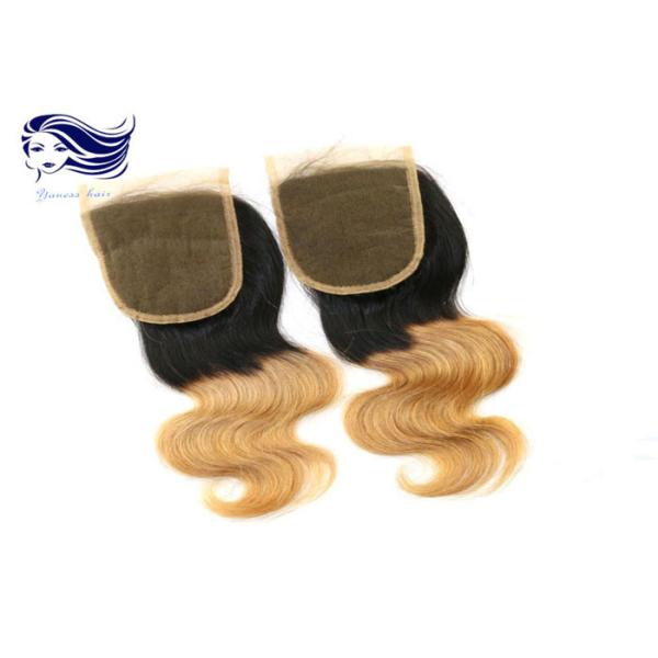 Ombre Color Brazilian Hair Lace Closure , Weave Lace Closure Human Hair 