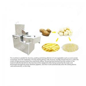  Air Compressor Electric Chips Cutting Potato Washing Peeling And Slicing Machine For French Fries Manufactures