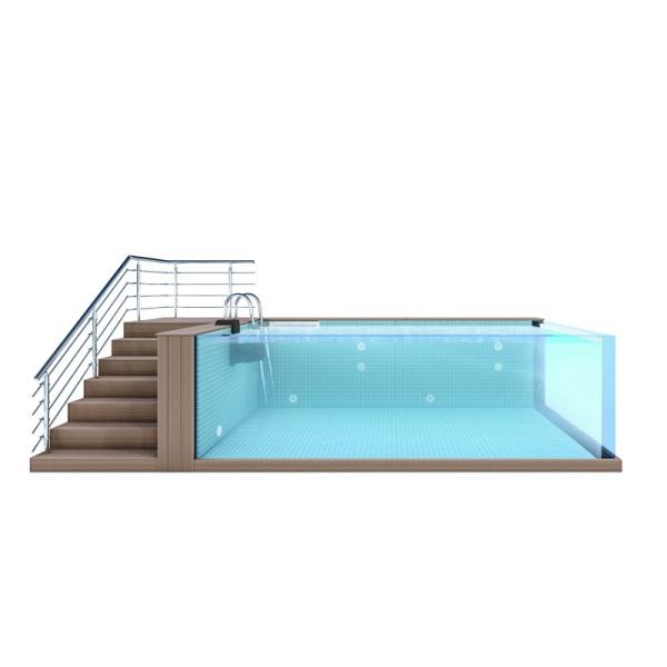 Clear Customizable Fiberglass Modular Above Ground Pool for Trendy Island Resort Villa