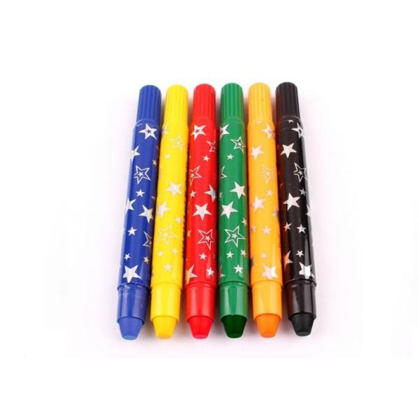 Eco-friendly fancy 6 colored Non-toxic wax crayon set/cheaper and good fashion rotating crayon
