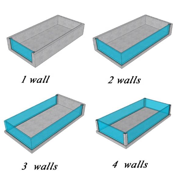 High Surface Hardness Acrylic Outside Swimming Pool with Super Thick Perspex Glass