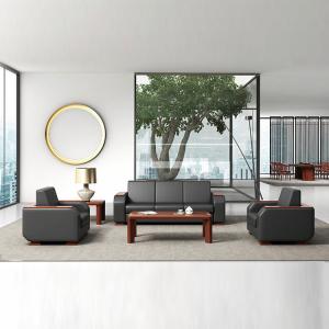  3 Seat Office Furniture Sofa Lounge Set Black Leather Modular Manufactures