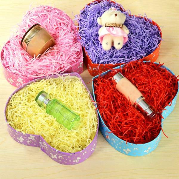 Decorative OEM Pink 80gram Color Shredded Paper For Gift Basket