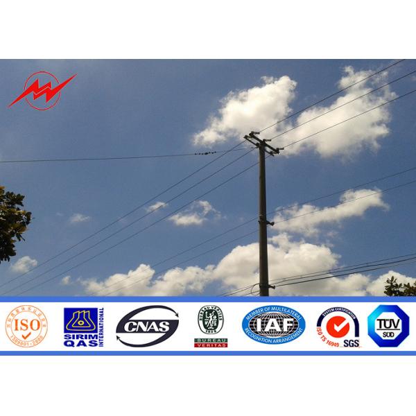 Double Arms Tapered Galvanized Steel Pole For Electrical Power Lines IP65