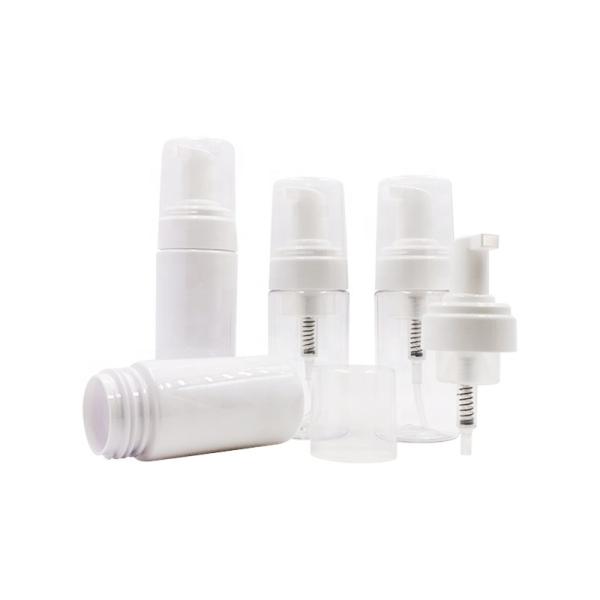 100ml 150ml Cosmetics Plastic Bottles , Mousse Pump Bottle Clear Blue White Color