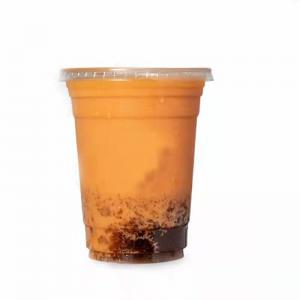 China 90mm Dia Clear Milk Tea Plastic Cups With Lids 20oz 16oz 15oz Nontoxic on sale